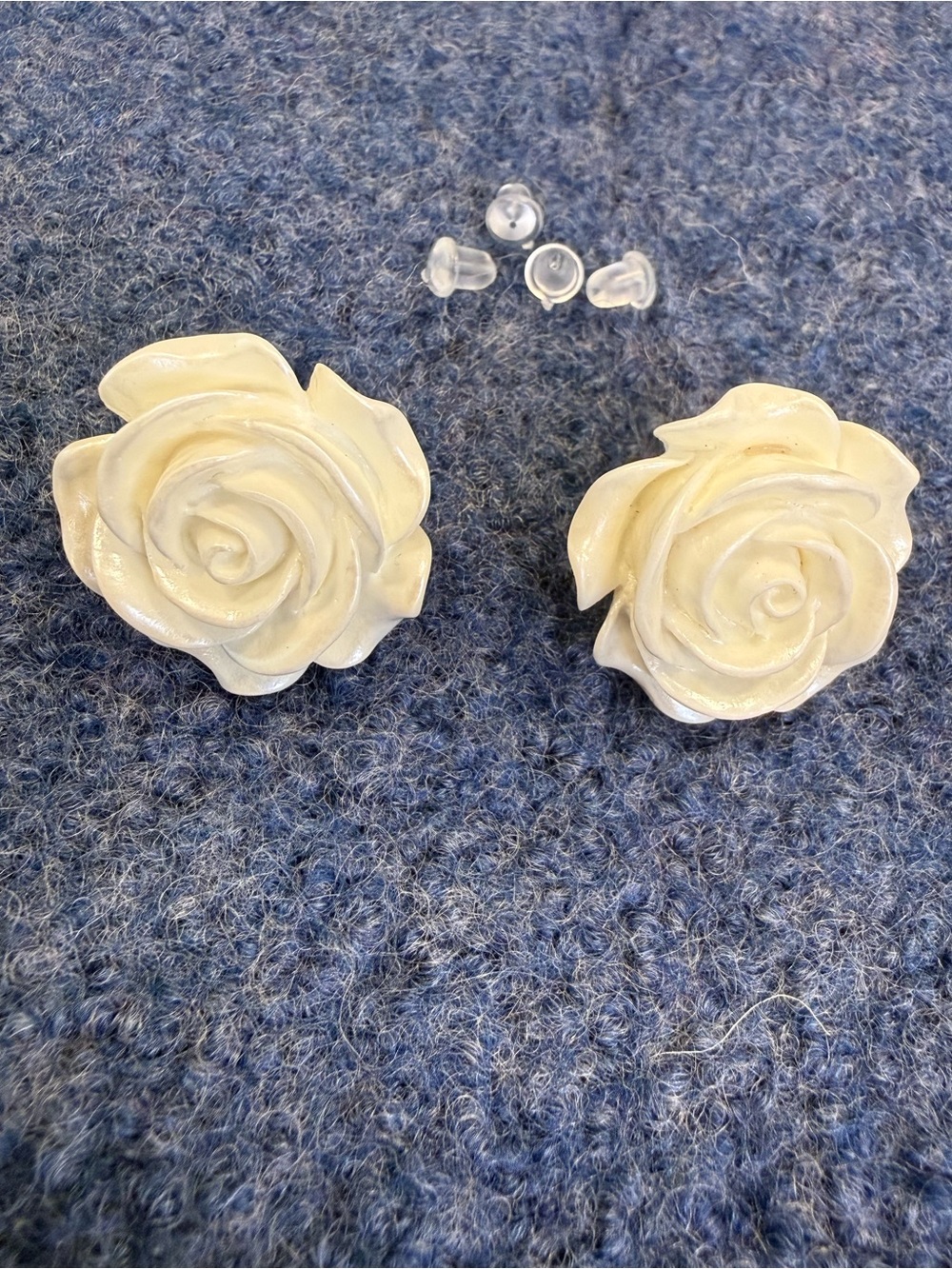 White floral rose post earrings bridal wedding special occasions